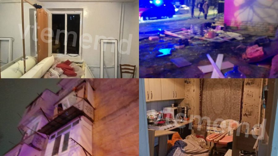 FOTO Explozie într-un apartament de la Botanica. Locuința a rămas fără geamuri, iar proprietarul s-a ales cu arsuri