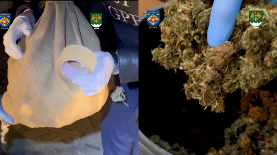 VIDEO Un taximetrist și o femeie de 35 ani, reținuți cu un sac de droguri. Au fost plasați în arest