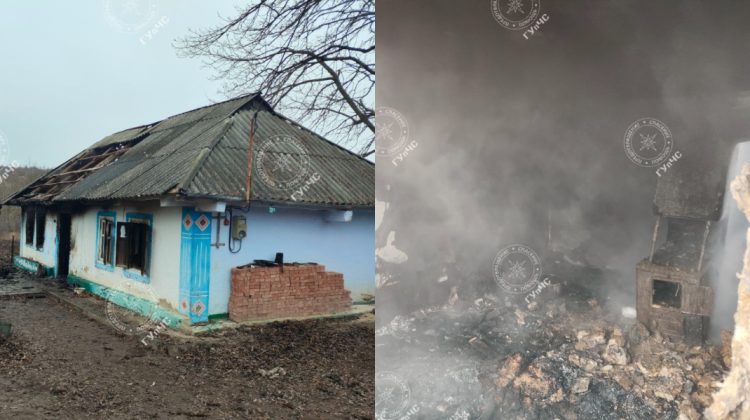 FOTO Incendiu tragic în regiunea transnistreană. Un pensionar a decedat în propria casă