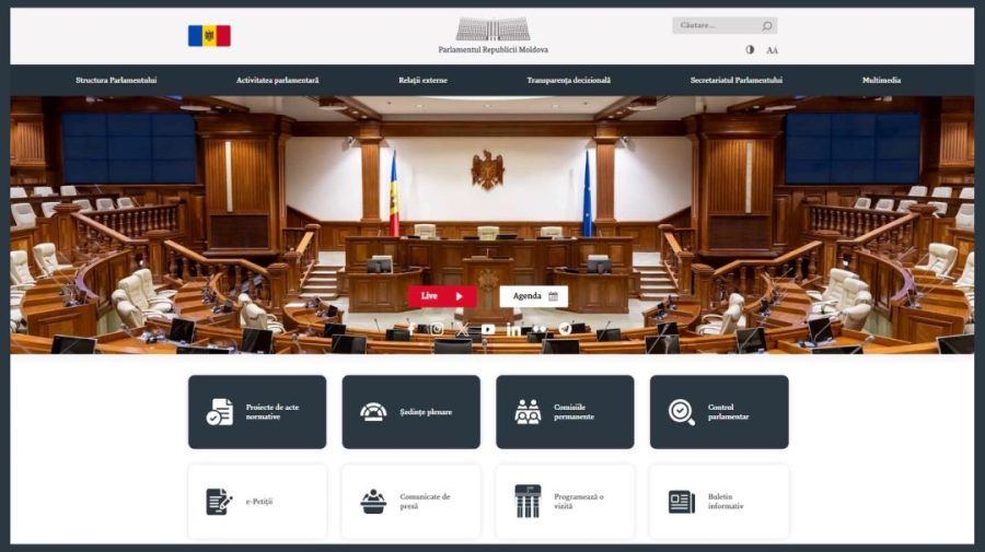 A fost lansat noul site al Parlamentului. Sunt accesibile inițiativele legislative înregistrate din 1 ianuarie 2023