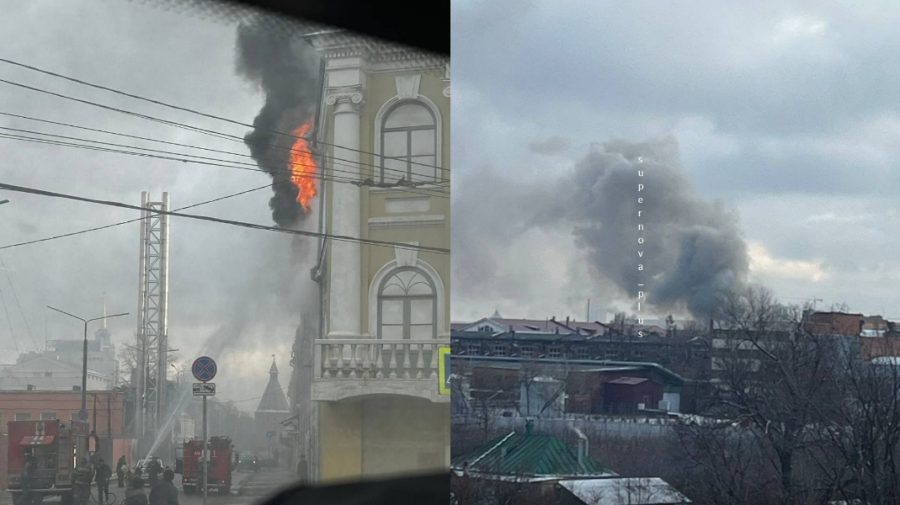 VIDEO Un spital militar din Rusia plin cu recruți a luat foc, iar acoperișul s-a prăbușit