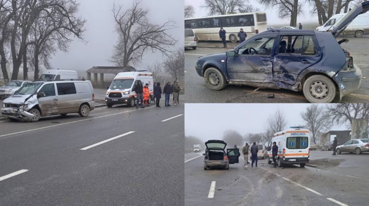 VIDEO Impact puternic între două mașini la Sîngerei. O persoană a fost transportată la spital