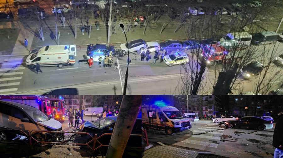 Accident în lanț a șapte mașini în cartierul Poșta Veche: O persoană a fost rănită