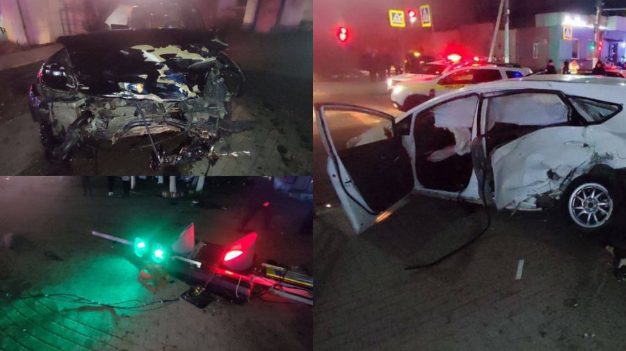 FOTO cu urmările accidentului de la Bălţi, după care a murit fetiţa de 8 ani. Şoferul beat din Porsche trecuse la roşu