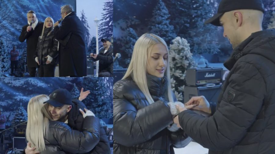 VIDEO Moment emoţionant, sub artificii, la concertul din PMAN: O tânără a primit inelul de logodnă de Revelion