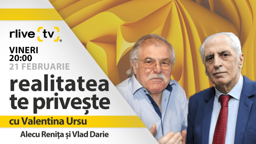 Alecu Reniță și Vlad Darie, invitați la „Realitatea te privește”, ediția din 21 februarie