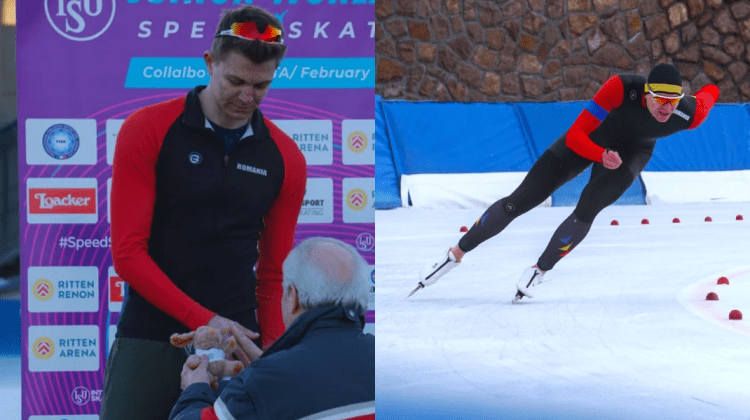România are prima medalie din istorie la Cupa Mondială de patinaj viteză. Era cât pe ce să scape din mâini campionul!