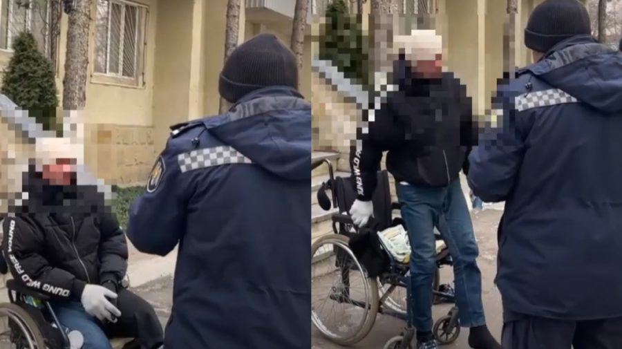 VIDEO Înșelătorie pe străzile din Chișinău. Câte „persoane cu dizabilități” au fost prinse cerșind de poliție