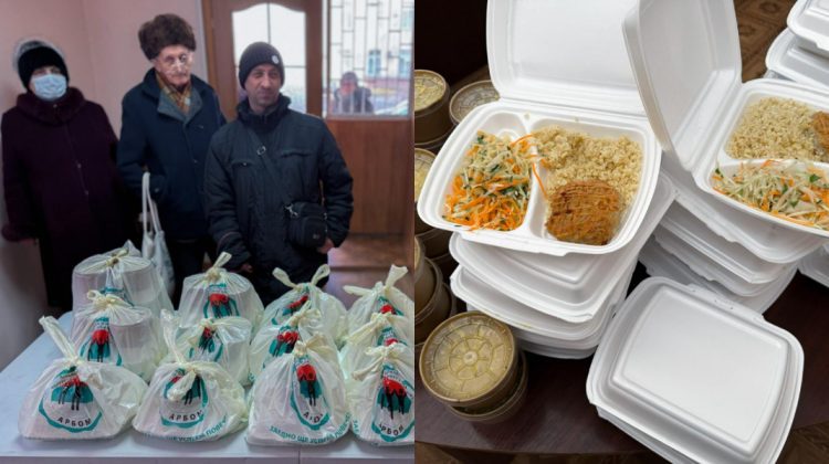 Bătrânii nevoiași din Chișinău au primit caserole cu mâncare