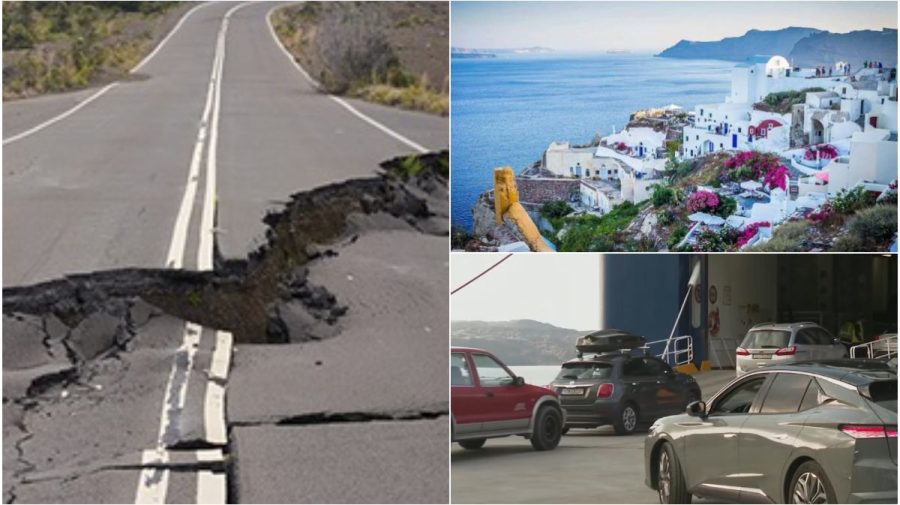 Insula Santorini, zguduită de cutremure. Localnicii dorm în mașini și se tem de un posibil tsunami