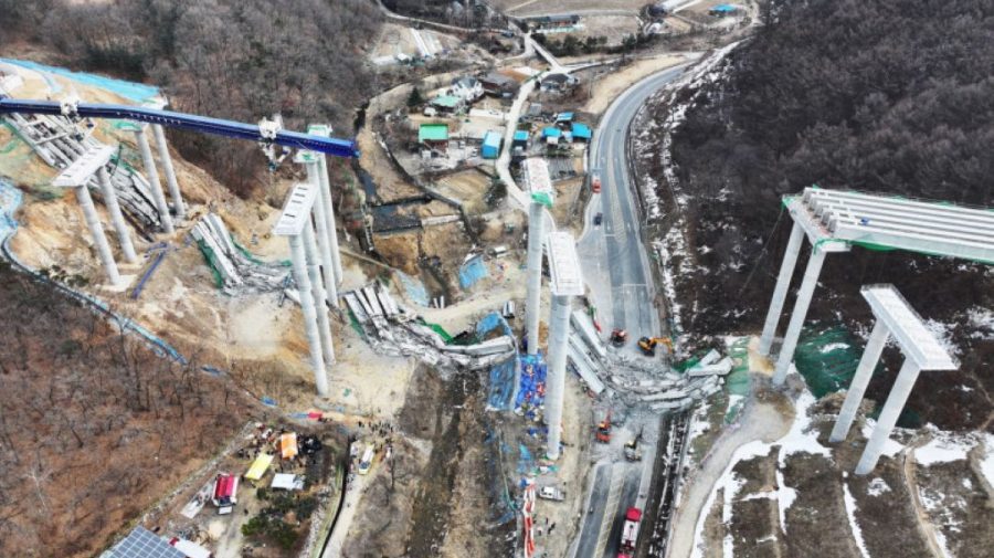 Un pod în construcție s-a prăbușit în Coreea de Sud. Cel puțin trei persoane și-au pierdut viața