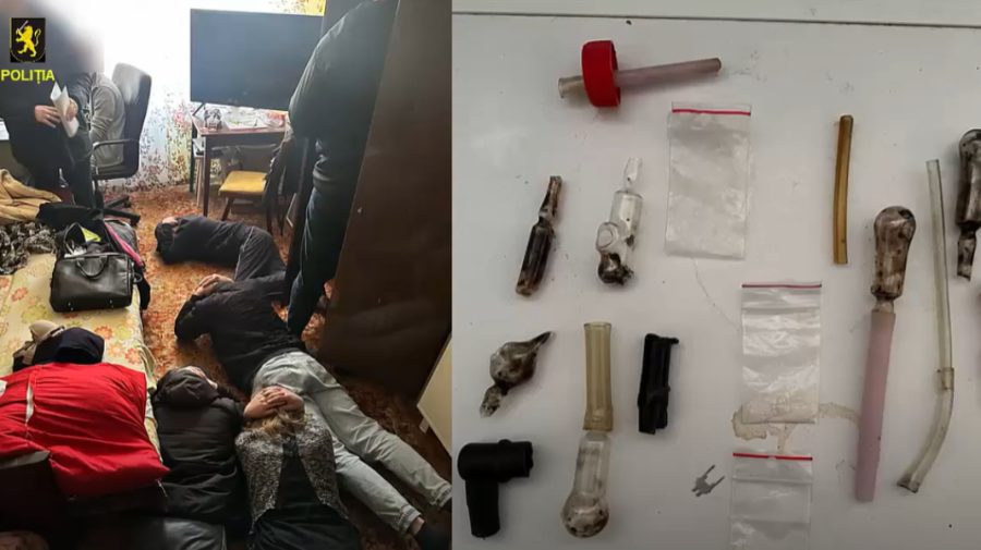 VIDEO Speluncă de droguri, descoperită în Chișinău. Proprietarul, împreună cu 6 persoane, luat pe sus de polițiști