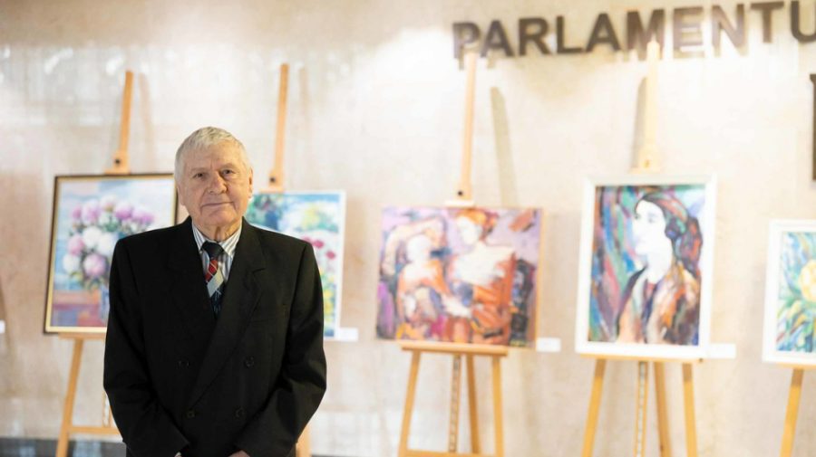 „Flori de primăvară” în ulei pe pânză. Parlamentul găzduiește expoziția artistului plastic Sergiu Galben