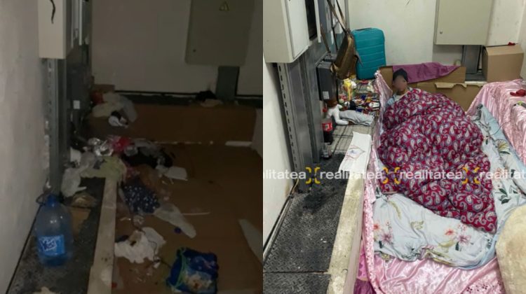 Un bloc din Chișinău – ”invadat” de zeci de oameni ai străzii. Aceștia dorm în subsol, iar ziua merg la cerșit