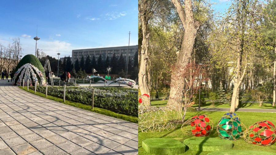 NO COMMENT Chișinăul, în febra pregătirilor pentru sărbătorile pascale. În PMAN sunt instalate decorațiunile tematice