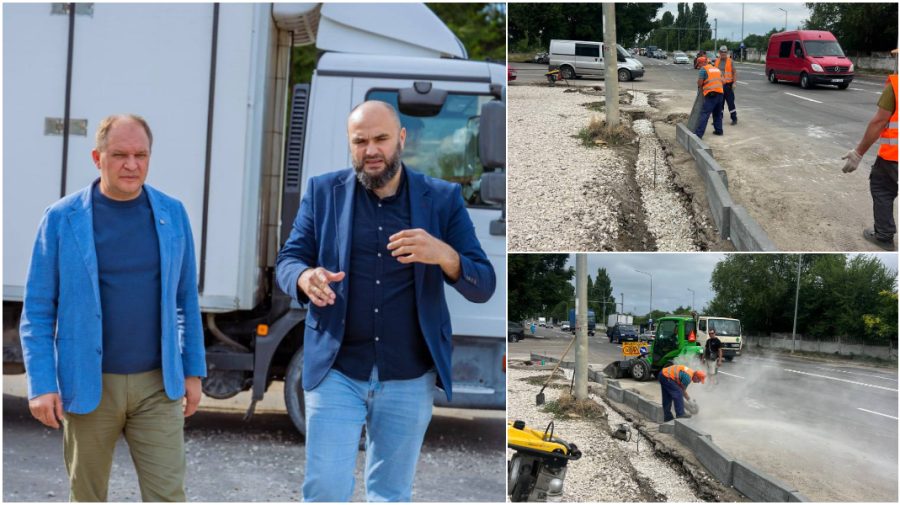 Intervenție la una dintre cele mai circulate intersecții din Sîngera. Primăria construiește o rețea de canalizare pluvială