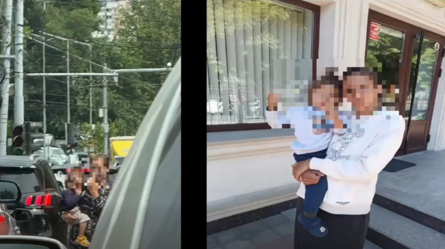 VIDEO Copii folosiți pentru cerșit printre mașini în Chișinău: A intervenit Poliția