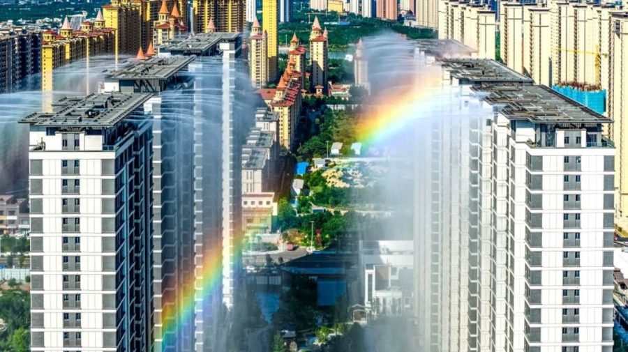 VIDEO Cum răcește China orașele. Un sistem montat pe acoperișuri reduce temperatura cu până la 8°C