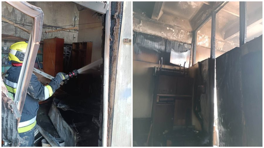 Incendiu la o secție de restaurare a ușilor din Chișinău. Un angajat, intoxicat cu fum