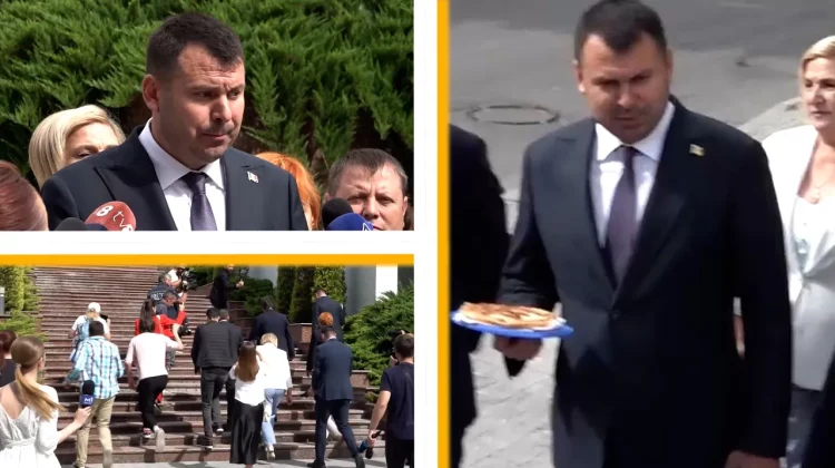 NO COMMENT | VASILE COSTIUC A VENIT CU O PLĂCINTĂ LA PREȘEDINȚIE
