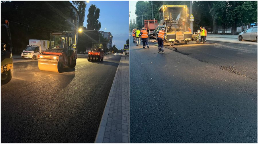Primul strat de asfalt, așternut pe strada Sarmizegetusa. Cum avansează lucrările de reabilitare