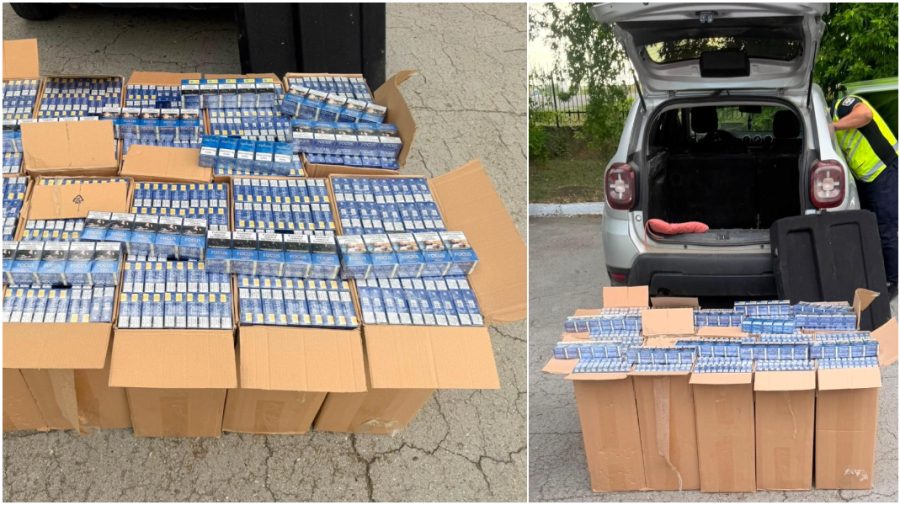 Peste 100.000 de țigarete, găsite într-un automobil lângă Comrat. Șoferul nu avea acte de proveniență