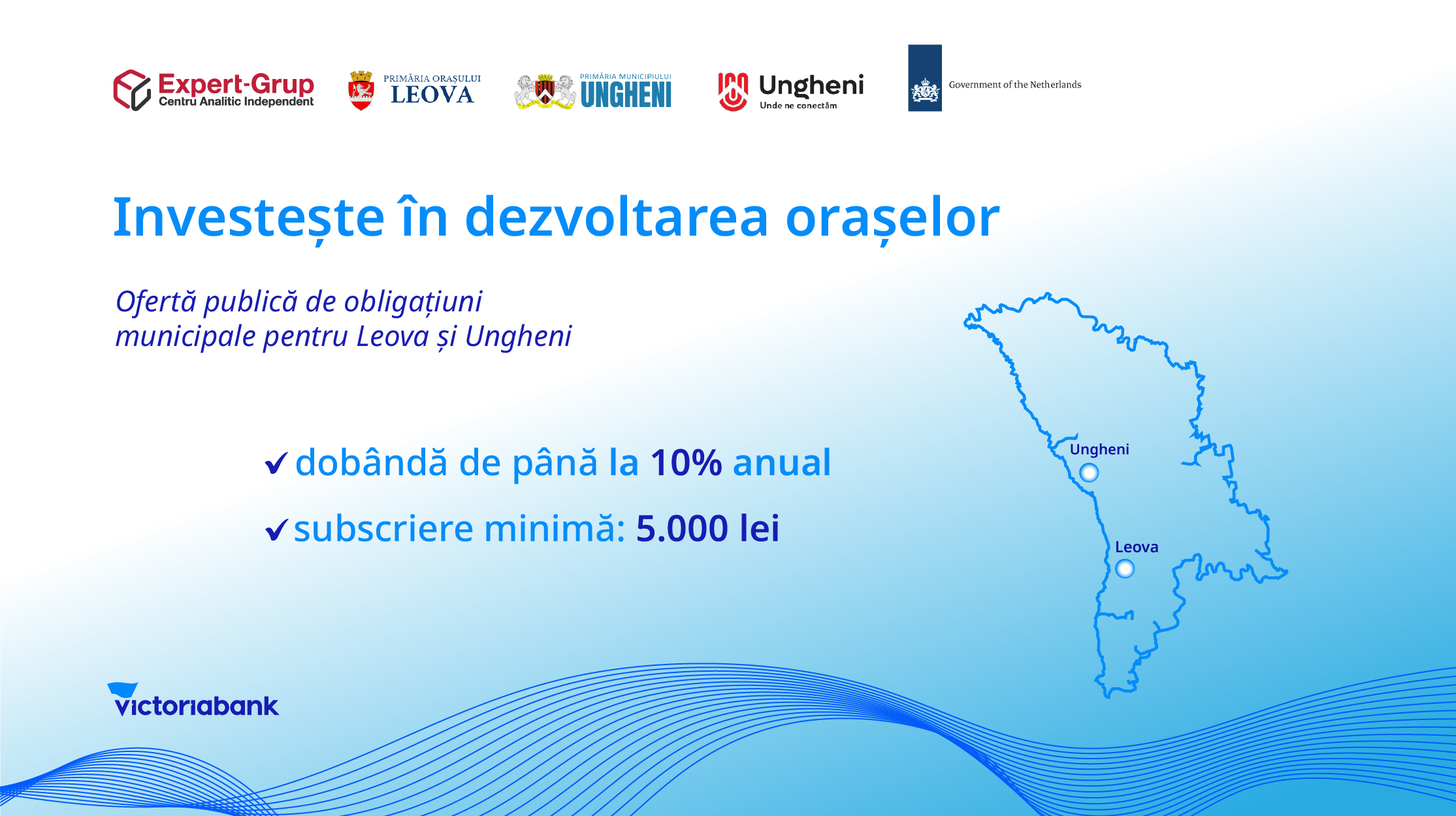 Victoriabank intermediază două emisiuni de obligațiuni municipale în valoare de 19 milioane de lei