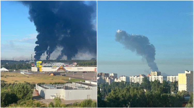 Cea mai mare rafinărie din centrul Rusiei, cuprinsă de flăcări după un nou atac cu drone ucrainene