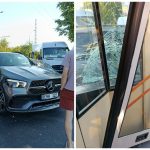 Accident în Capitală: Un Mercedes și un troleibuz, grav avariate. Ce spune Poliția