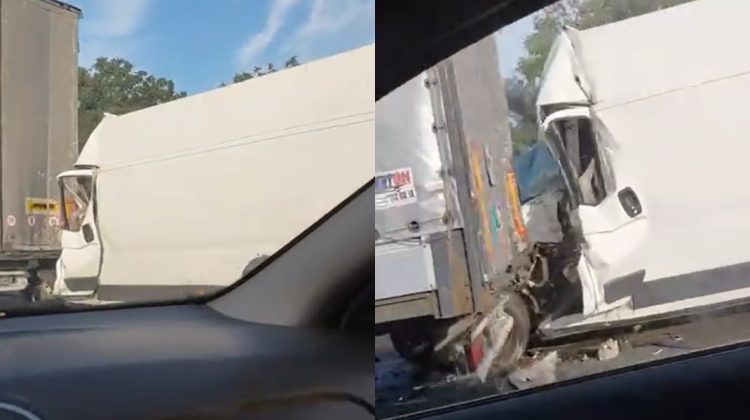 Un nou accident pe traseul R-6: Un microbuz a intrat în plin în remorca unui camion. Unul dintre șoferi, rănit