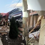 Un TIR înmatriculat în Republica Moldova a intrat în două gospodării din România. Șoferul a ajuns la spital