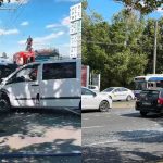 VIDEO cu un accident grav din Chișinău: Trei mașini s-au ciocnit, iar circulația troleibuzelor este afectată