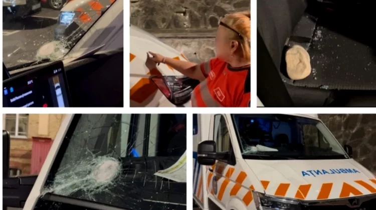 Ambulanță atacată cu bâte, topoare și pietre la Cluj. Trei tineri au fost reținuți
