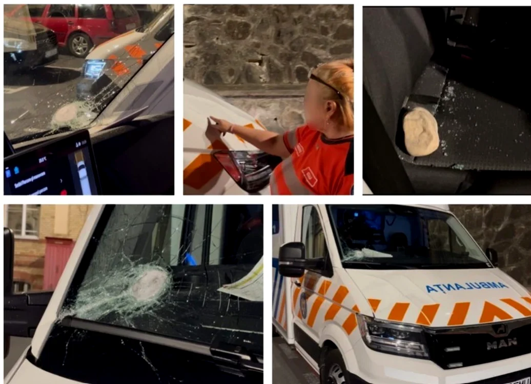 Ambulanță atacată cu bâte, topoare și pietre la Cluj. Trei tineri au fost reținuți