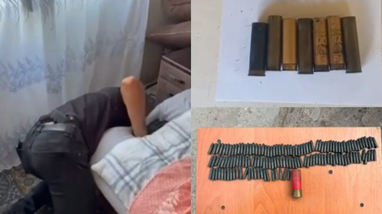VIDEO Arme și muniții, găsite ascunse sub pat: Percheziții în nordul țării la domiciliile a patru persoane