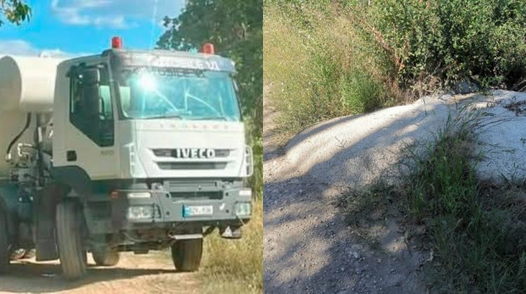 VIDEO Șoferul unei autobetoniere – surprins deversând resturi de beton direct pe sol, la Leova. Reacția primarului
