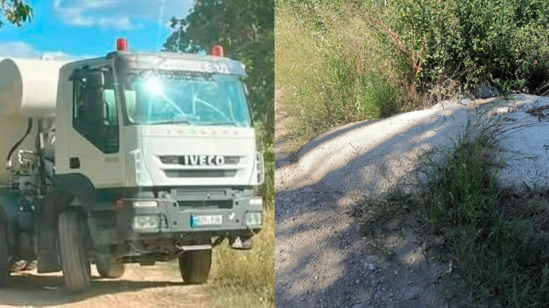 VIDEO Șoferul unei autobetoniere – surprins deversând resturi de beton direct pe sol, la Leova. Reacția primarului