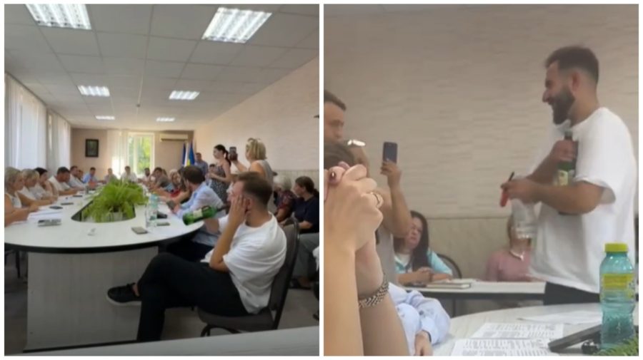 VIDEO Un consilier din Durlești a consumat alcool în timpul ședinței: „A fost o necesitate”