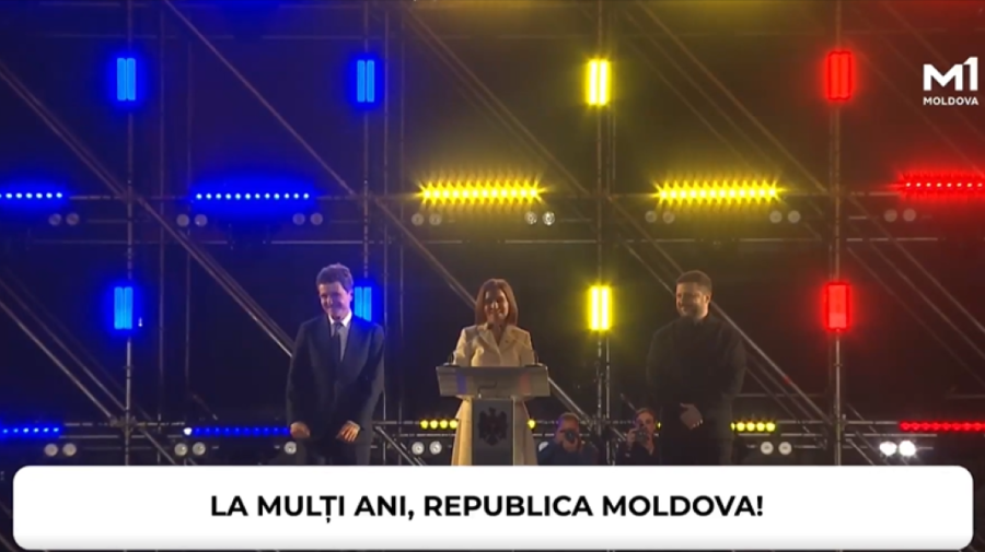 Maia Sandu, Nicușor Dan și Volodimir Zelenski, alături de cetățeni în PMAN: mesaje de unitate și pace
