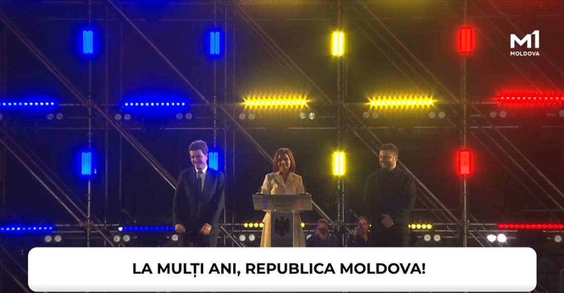 Maia Sandu, Nicușor Dan și Volodimir Zelenski, alături de cetățeni în PMAN: mesaje de unitate și pace