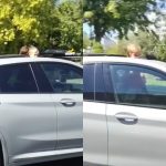 Imagini șocante cu doi copii care au ieșit prin trapa unei mașini în mers. Șoferul a fost amendat