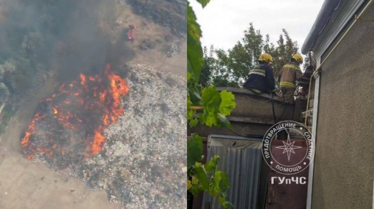Două incendii la Tiraspol! Flăcările ajung până la casele oamenilor