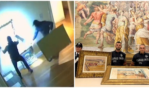 VIDEO Cinci moldoveni, reținuți în Italia după furtul a trei tablouri celebre, evaluate la nouă milioane de euro