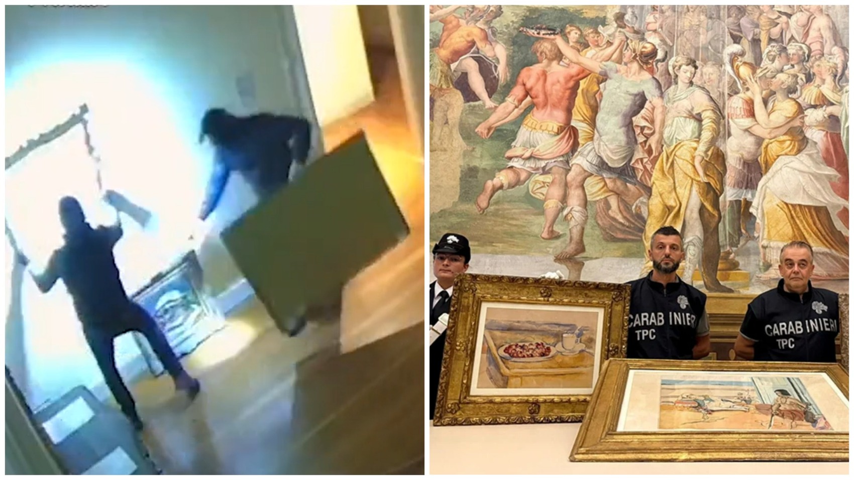 VIDEO Cinci moldoveni, reținuți în Italia după furtul a trei tablouri celebre, evaluate la nouă milioane de euro