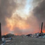 Incendiu la gunoiștea din Căușeni. Un nor dens de fum s-a ridicat deasupra orașului