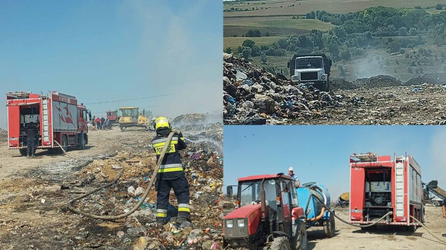 Gunoiștea de la Orhei continuă să ardă: Pompierii luptă cu focul de peste 24 de ore