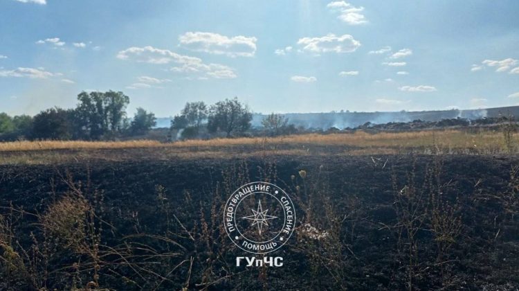Incendiu de proporții în raionul Rîbnița: 25 de hectare de miriște, cuprinse de flăcări