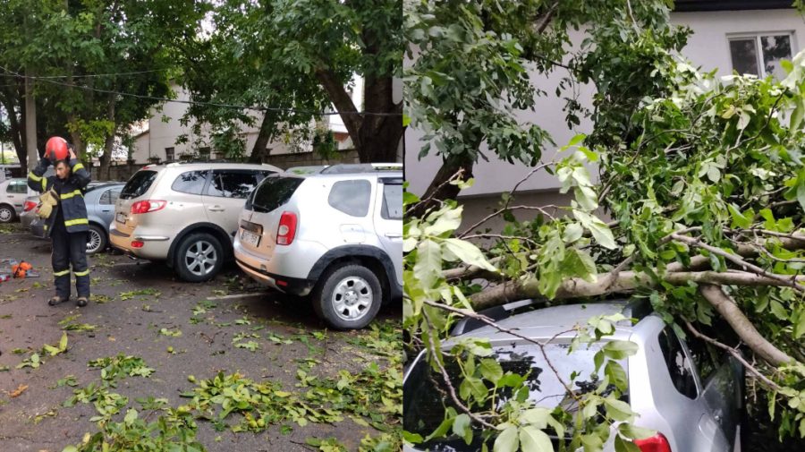 Salvatorii, mobilizați la Ungheni pentru înlăturarea consecințelor furtunii de la Ungheni