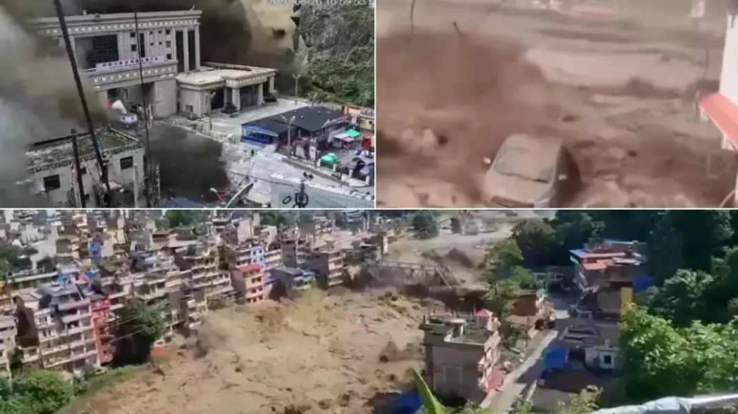 VIDEO Viitură devastatoare în apropierea graniței cu China: 17 morți și sute de dispăruți