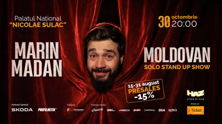 Primul spectacol de comedie socială din Moldova. Marin Madan te invită la Solo stand up show marca Marin Madan – Moldovan